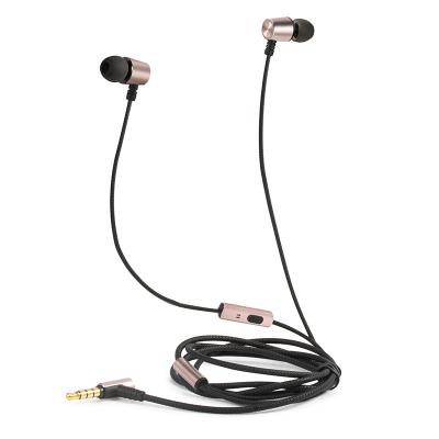 China In-ear earphone made in china high bass earbuds wired headsets metal ear heavy bass plug with microphone for laptop for sale