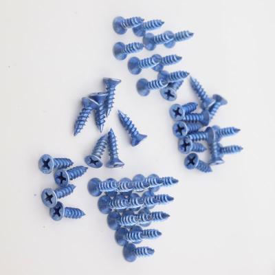 China Blue Phosphate Zinc Plated Screw Self Tapping Bright Polished  Flat Head zu verkaufen