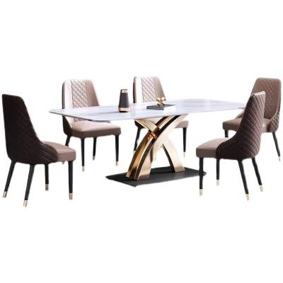 China Light luxury and minimalist 2021 China Design Elegant Modern Luxury Dining Chairs And Table Sets Guangdong for sale