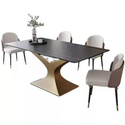 China Wholesale Luxury And Minimalist Designs Latest Light Fashionable Best Selling Dining Table Set Room Furniture for sale