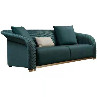 China Latest Design Minimalist Green Couches Living Room Sofa Imitation Leather Fabric For Luxury Sofa for sale