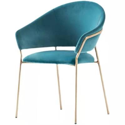 China Minimalist Color Optional Multicolor Golden Legs Dining Chair Light Luxury Armchair for sale