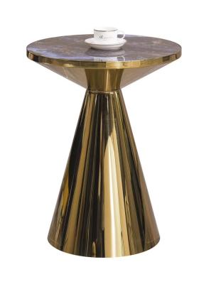 China High standard luxury and minimalist light stainless steel dining table base light luxury fashionable marble round for sale