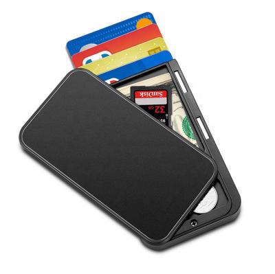 China RFID blocking protects fashion carbon fiber rfid for mens card holders mens wallets side open for sale