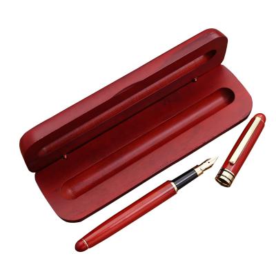 China Business Gift Factory Classic Wooden Fountain Pen Ball Pen Case Gift Set for sale