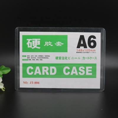 China Japan Style A6 Waterproof Card Holder Work Clear Hard Plastic ID Card Holder for sale