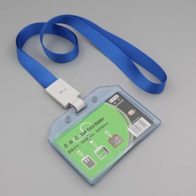 China Durable Soft Poplar PVC Badge Sleeve Work ID Card Holder Clear PVC for sale