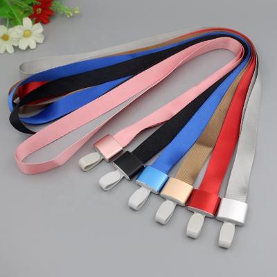 China Blue color polyester rope with metal hook accessory for card holder lanyard for sale