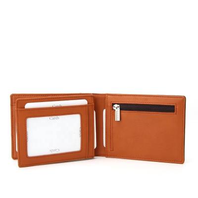 China No Bag Ultra-thin Short Metal Short Metal Card Rfid Wallet Men PU Magic Wallet for sale