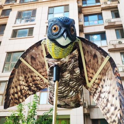 China New Design Simulation Owl Decoy Bird Repellent Garden Ornaments Solar Powered Hunting Owl Decoy for sale