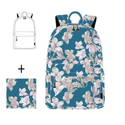 China Waterproof custom printing backpack for girls flower bag women backpack kids custom bags school bag teenage backpack polyester for sale