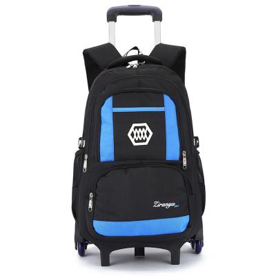 China Waterproof Children Trolley School Bags With Stair Wheels Climbing Trolley Backpacks For Boys for sale