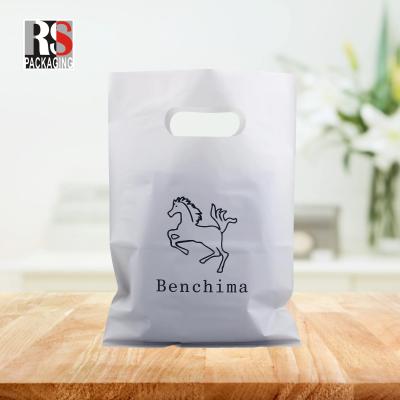 China Custom Print LDPE HDPE Die Cut Handle Carry Poly Grocery Supermarket Merchandise Gift Plastic Packaging Shopping Bag With LOGO for sale