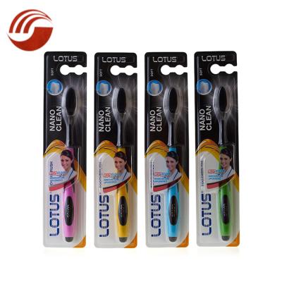 China Color Disposable Deep Clean Handle Adult Nano Teeth Plastic Toothbrush for sale