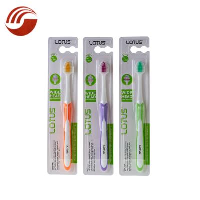 China Wholesale Daily Use Adult Toothbrush Rubber Handle With Blister Card for sale