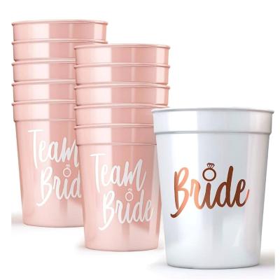 China Plastic Bridal Decorations Bride and Team Bride Bachelorette Party Cups (11 Packets) Shower for Bride Tribe for sale