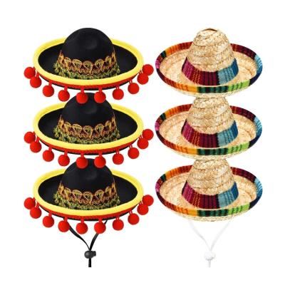 China Fiesta Party Decorations Cinco De Mayo Mini Fun Fiesta Straw Hat Sombrero Hats Headbands for Mexican Themed Party for sale