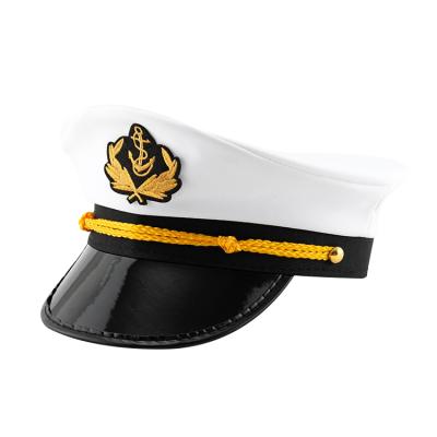 China High Quality Funny Halloween Party Embroidery Captain Hats Classic Captain Yacht Sailors Hat for sale