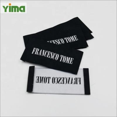 China Factory Direct Sustainable High Density Center Bend Custom Apparel Woven Labels Neck Tags for sale