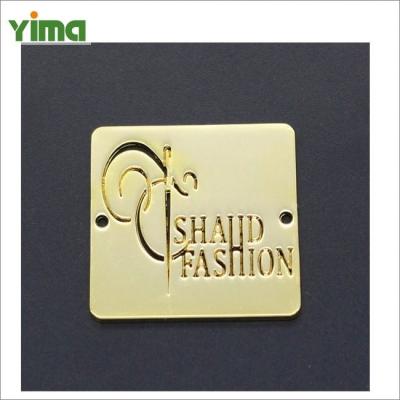 China Sustainable Low MOQ Custom Brand Logo Metal Label China Wholesale Eco-friendly Stainless Clothing Metal Labels for sale