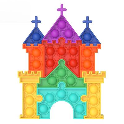 China Factory Direct Creative Funny Bubble Toy Castle Fidget Toys Silicone Factory New Puzzle Style Silicone Pushing Sets For Kids Adult for sale