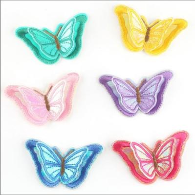 China High Quality Beautiful Colors 3D Simulation 3D Butterfly Embroidery Patches For Costume Kids Clothes for sale