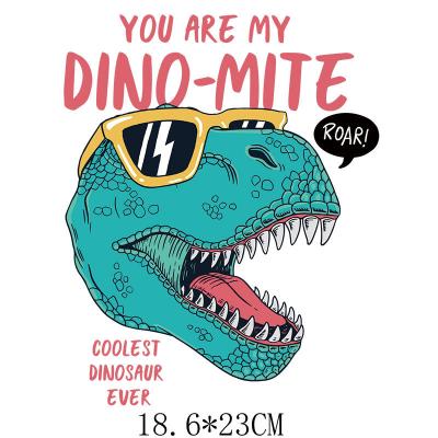 China Garment Low MOQ Fast Shipping Dinosaur Animal Screen Print Transfers Plastisol Heat Transfer Designs For T Shirts for sale