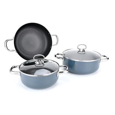 China 16cm-26cm durable high quality aluminum non-stick cookware set pot aluminum fry pan non fry pan with lid for sale