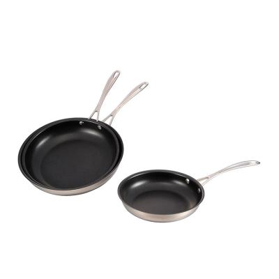 China Sustainable Food Grade Non Stick Coating Stainless Steel Frying Pan 28cm Frying Pan for sale