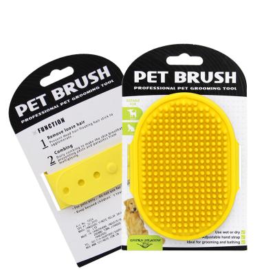 China Fine Stocked Durable Portable Custom Wash Handheld 5 Colors Quality Action Grooming Massage Pet Bath Cleaning Brush for sale