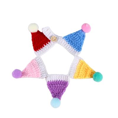 China Factory Sale Adjustable Bibs Knitted Star Collar Designer Knitted Five-pointed Stocked Five-pointed Accessories For Cats Dogs for sale