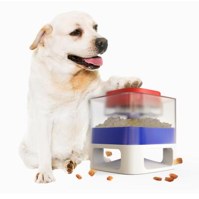 China Top Selling Sustainable Adjustable White Manual Leakage Square Dog Feeding Feeder for sale