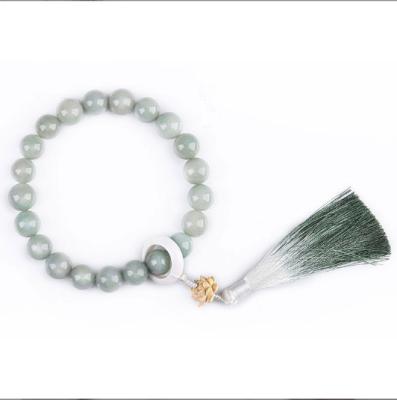 China Taicui casual/sports Yu stores rosary text to play with chalcedony natural ethnic style twisted bead dish set with tassel bracelet for sale