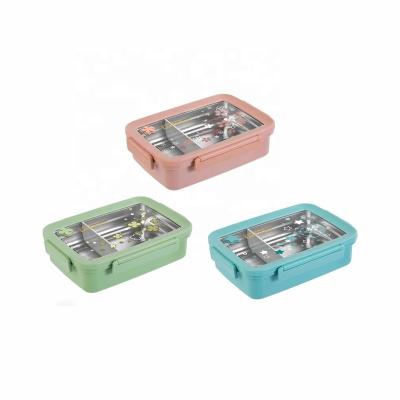 China Freshness Preservation WANFU Stainless Steel Lunch Box 2 Compartments For Children Workers for sale