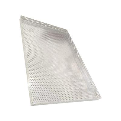 China Corrosion Resistance 0.8mm Thickness Stainless Steel Perforated Cooking Wire Mesh Tray For Food Industry for sale