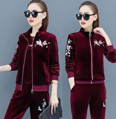 China cy50494a fashion fall winter clothing breathable ladies sweat suits pants set 3 pieces of women clothing set 2021 for sale