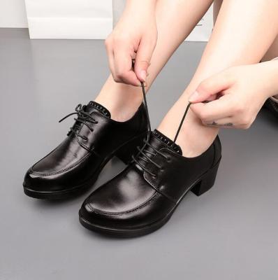 China cy10242a breathable new the moq black lace-up women's formal shoes patent leather shoes business ladies low shoes for sale