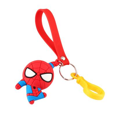 China 2023 New Hot Selling Spider-Man Cartoon Key Chain Creative Hot Rubber Captain America School Bag Small 3d Wholesale Rubber Dangling Bulk for sale