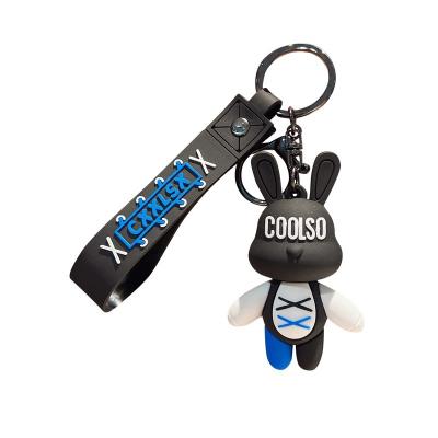 China Wholesale 3d Key Chain Bulk Pendant Rubber Bear Package PVC Rabbit Key Chain Cute Creative Violent Rubber Doll Backpack for sale