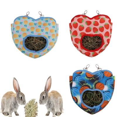 China Viable Hay Storage Bag Hanging Grain Pet Hamster Hay Storage Bag Rabbit Small Forage Grass Bag Hamster Cage Accessories for sale