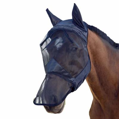 China Outdoor Hot Selling Mesh Horse Mask Breathable Horse Riding Amazon Lace Protection Fly Veil For Horses for sale