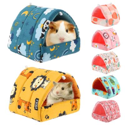 China Mini Cage Guinea Pig Nest Squirrel Rabbit Winter Travel Cartoon Soft Mat Small Pet Rat Mouse Sleeping Bed Cute Animal Hamster Room for sale