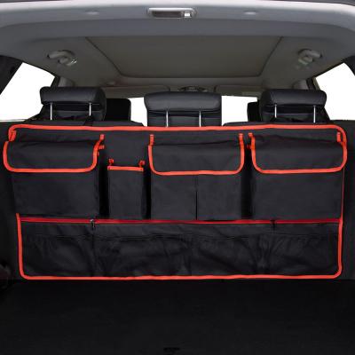 China Travel Accessories for Backseat Car Organizer Backseat Car Box Trunk Storage Bag 600D Oxford Cloth Multifunctional Back Seat Storage Organizer for sale