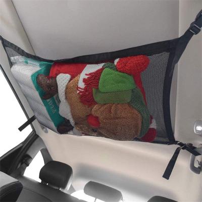 China Universal Auto Truck Storage Bag Car Roof Storage Organizer Auto Roof Storage Bag Net Mesh Organizer Net Pocket Camping Double-Layer Net Accessories for sale