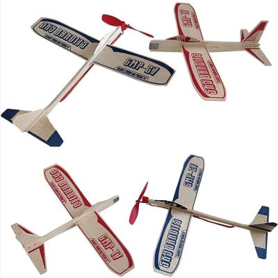 China Hot Selling Amazon Balsa Wood Flat Hand Throw Balsa Wood Airplane Gliders Thruster Toys Set Toy Airplane Model Kits for sale