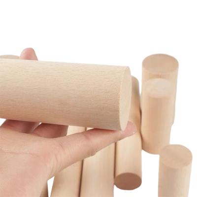 China China Factory Custom Wholesale Furniture Support Variety Sizes Round Shape Beech Wood Stick Threaded Rods Pins for sale