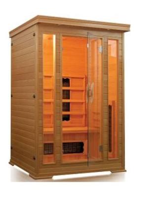 China Luxury Portable Red Cedar/Hemlock Sauna Solid Wood Room Computer Control Panel with Sauna Heater Ceramic Infrared Tube for sale