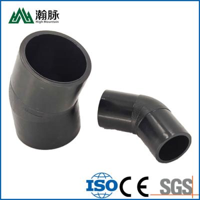 China DES PET-100 heiße Schmelze HDPE Fittings-160/200/250mm 90 Grad-Winkelverschraubung zu verkaufen