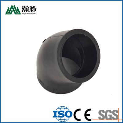 China Entwässerungs-Bewässerung HDPE Fitting 90 45 Grad-Ellbogen-Abwasserleitungs-Rohrverbinder zu verkaufen