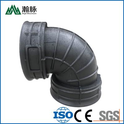 China Double Wall Corrugated Pipe Fittings HDPE 40 90 Degree Elbow Pipe Fitting for sale